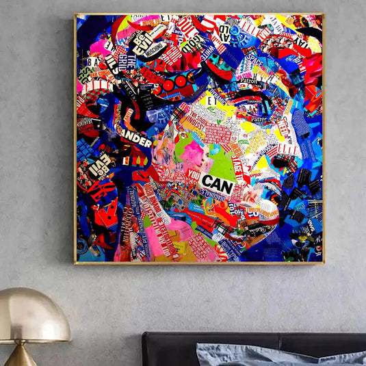 David Head Sculpture Graffiti Canvas Wall Art-GraffitiWallArt