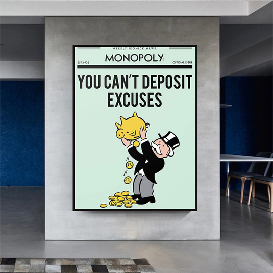 Deposit Excuses: Monopoly Canvas Wall Art-GraffitiWallArt