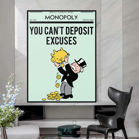 Deposit Excuses: Monopoly Canvas Wall Art-GraffitiWallArt