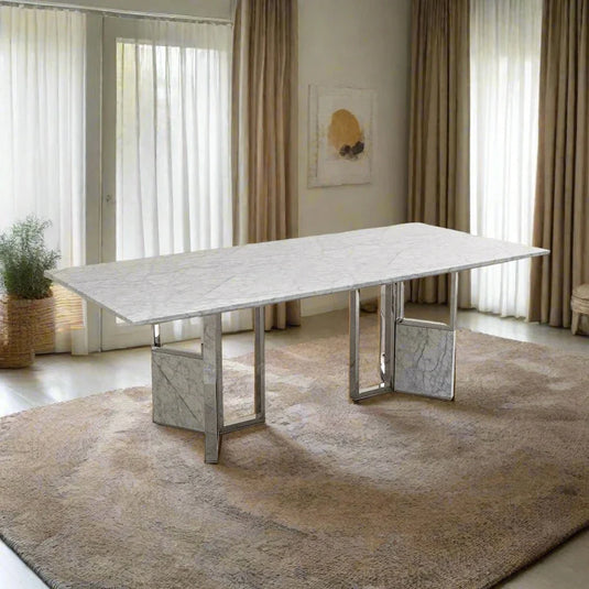 Classic Marble & Gold Texture Dining Table - GraffitiWallArt