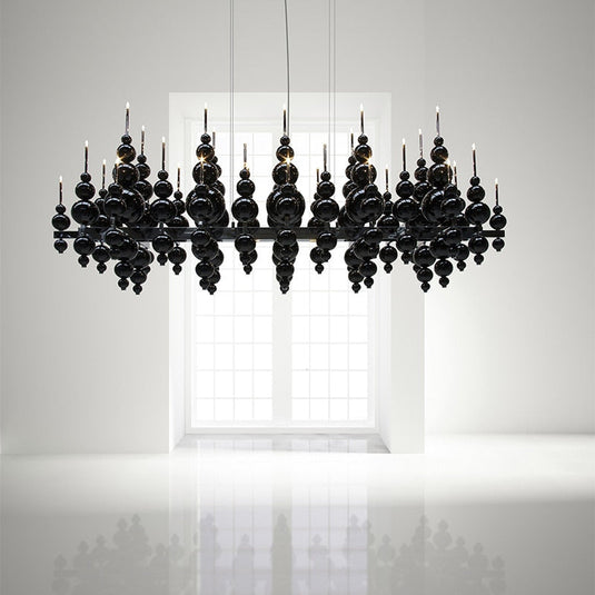 Designer Glass Balls Chandelier: Elegant Lighting Fixture-GraffitiWallArt