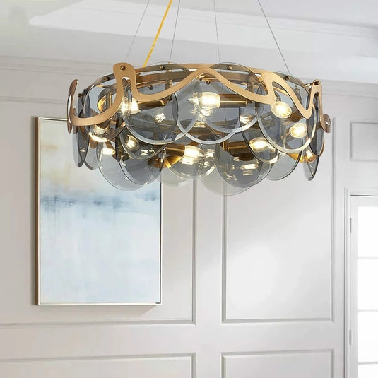 Designer Glass Chandelier: Elevate Your Space-GraffitiWallArt