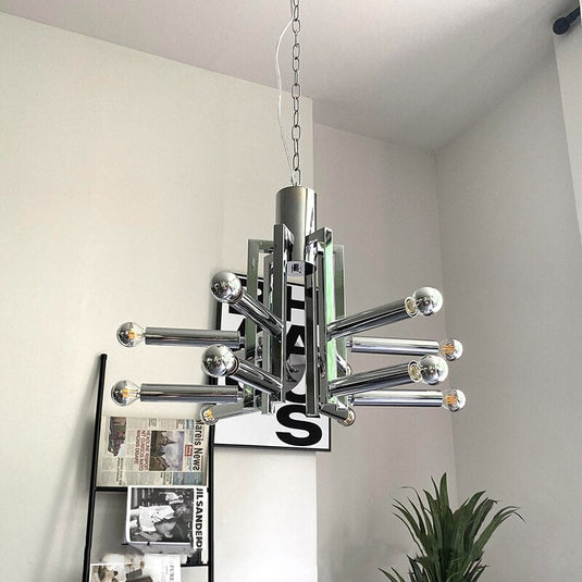 Designer LED Chrome Hanging Light Chandelier-GraffitiWallArt