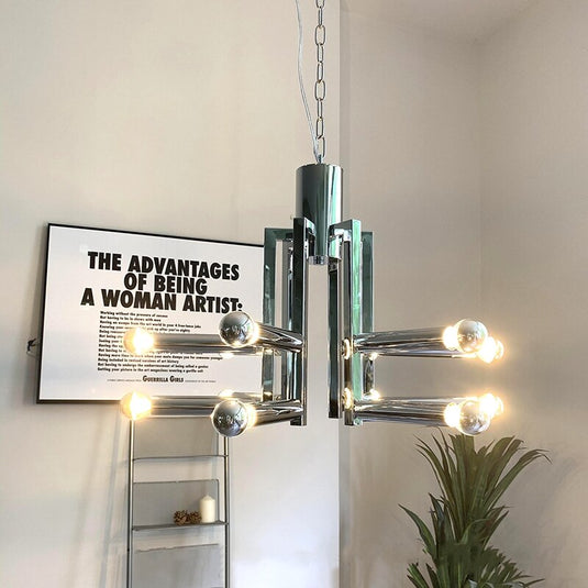 Designer LED Chrome Hanging Light Chandelier-GraffitiWallArt