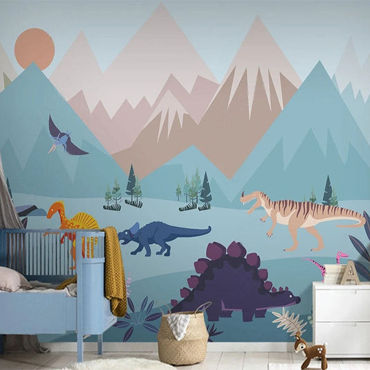 Dino Dreamland Wallpaper-GraffitiWallArt