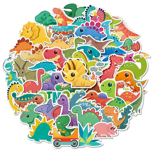 Dino Stickers Pack - Fun and Colorful Dinosaur Decals-GraffitiWallArt