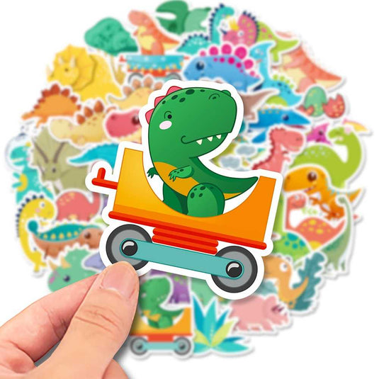 Dino Stickers Pack - Fun and Colorful Dinosaur Decals-GraffitiWallArt