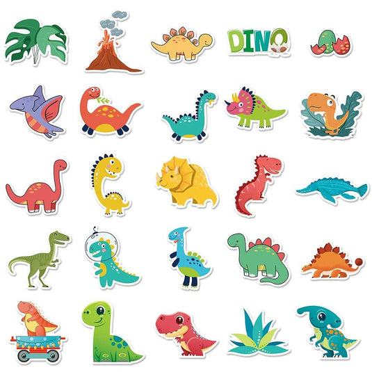 Dino Stickers Pack - Fun and Colorful Dinosaur Decals-GraffitiWallArt