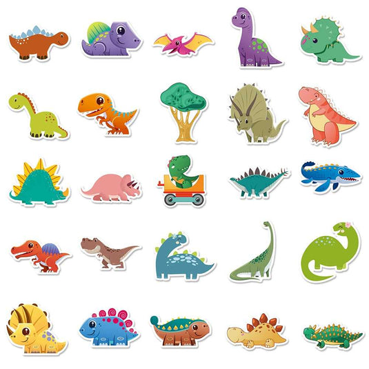 Dino Stickers Pack - Fun and Colorful Dinosaur Decals-GraffitiWallArt