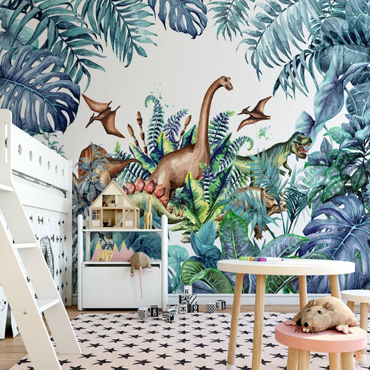 Dinosaur Theme Wallpaper - Perfect for Kids' Bedrooms-GraffitiWallArt