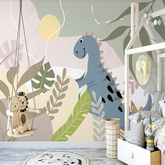 Dinosaur Wallpaper: Kids Room Stunning Design-GraffitiWallArt