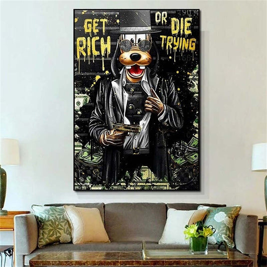 Disney Canvas Wal Art: Get Rich Or Die Trying-GraffitiWallArt