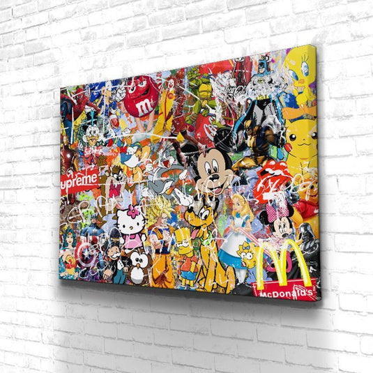 Disney Cartoon Marvel Portrait Graffiti Wall Art Poster-GraffitiWallArt