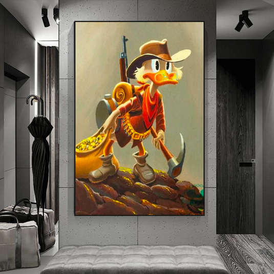 Disney Donald Duck Scrooge Mcduck Canvas Wall Art-GraffitiWallArt