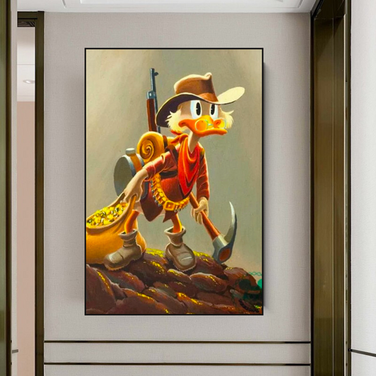 Disney Donald Duck Scrooge Mcduck Canvas Wall Art-GraffitiWallArt