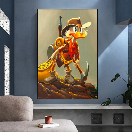 Disney Donald Duck Scrooge Mcduck Canvas Wall Art-GraffitiWallArt