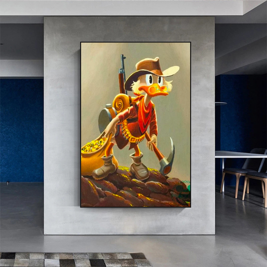 Disney Donald Duck Scrooge Mcduck Canvas Wall Art-GraffitiWallArt