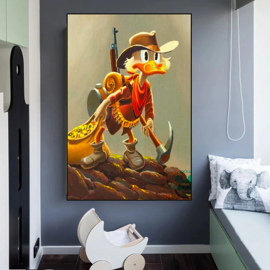 Disney Donald Duck Scrooge Mcduck Canvas Wall Art-GraffitiWallArt