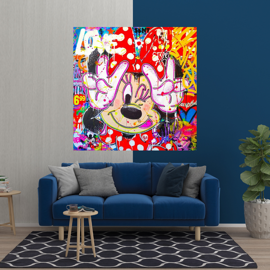 Disney Mickey Love Canvas Wall Art-GraffitiWallArt