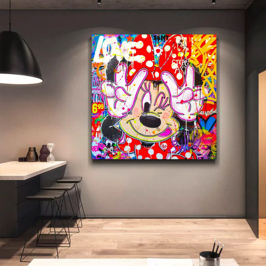 Disney Mickey Love Canvas Wall Art-GraffitiWallArt