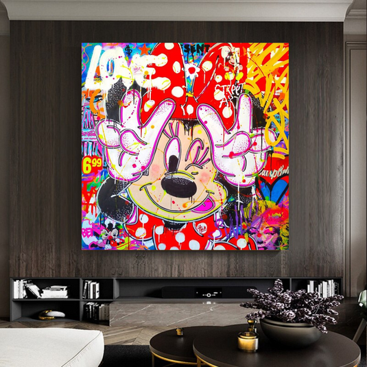 Disney Mickey Love Canvas Wall Art-GraffitiWallArt