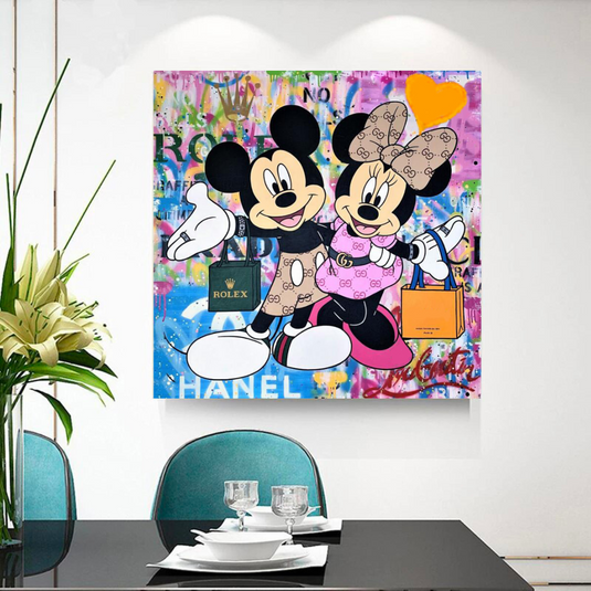 Disney Mickey & Minnie Mouse Canvas Wall Art-GraffitiWallArt