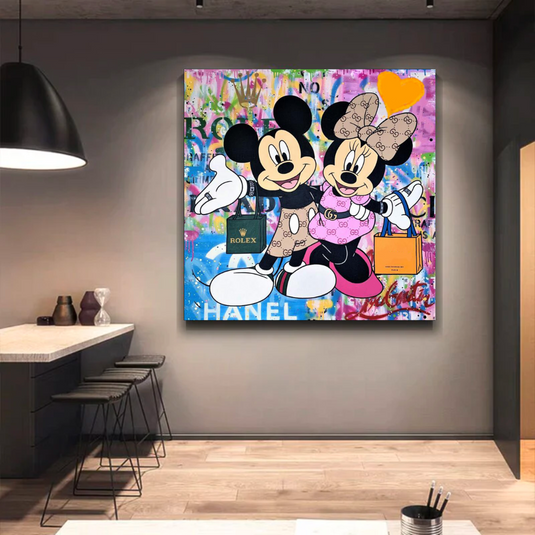 Disney Mickey & Minnie Mouse Canvas Wall Art-GraffitiWallArt