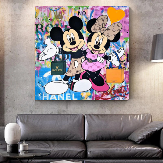 Disney Mickey & Minnie Mouse Canvas Wall Art-GraffitiWallArt