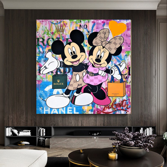 Disney Mickey & Minnie Mouse Canvas Wall Art-GraffitiWallArt