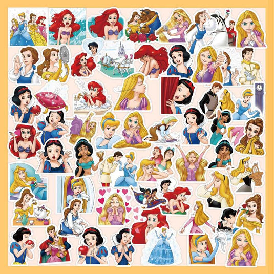 Disney Mix Cute Princess Graffiti Stickers-GraffitiWallArt