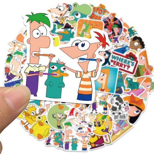 Disney Phineas Ferb Waterproof Sticker Pack - Famous Cartoon Bundle-GraffitiWallArt