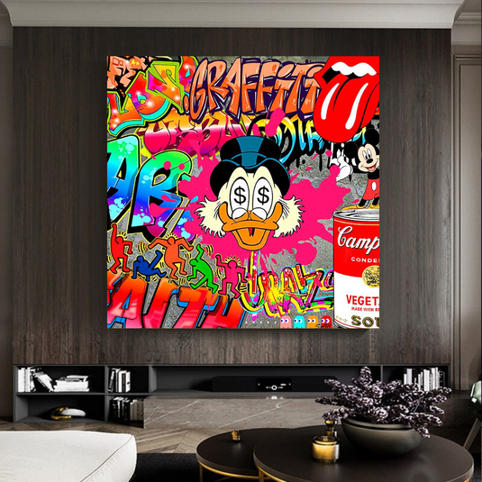 Disney Scrooge McDuck Canvas Wall Art-GraffitiWallArt