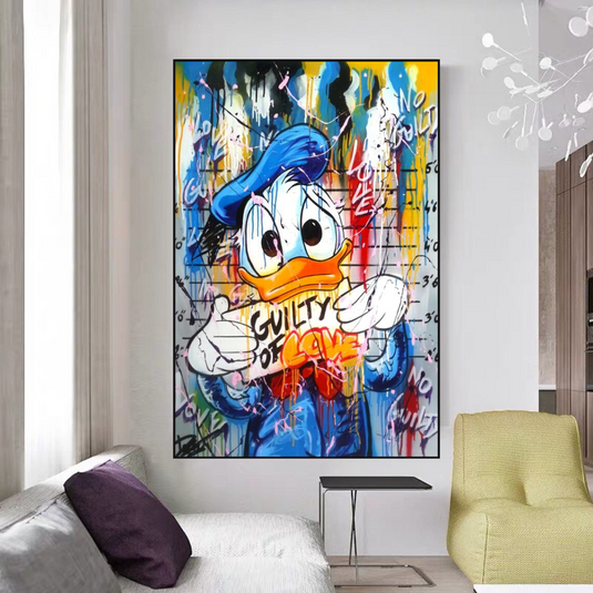 Disney Scrooge McDuck Donald Duck Guilty Dollar Donald Duck Canvas Wall Art Poster-GraffitiWallArt