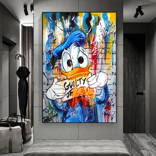 Disney Scrooge McDuck Donald Duck Guilty Dollar Donald Duck Canvas Wall Art Poster-GraffitiWallArt