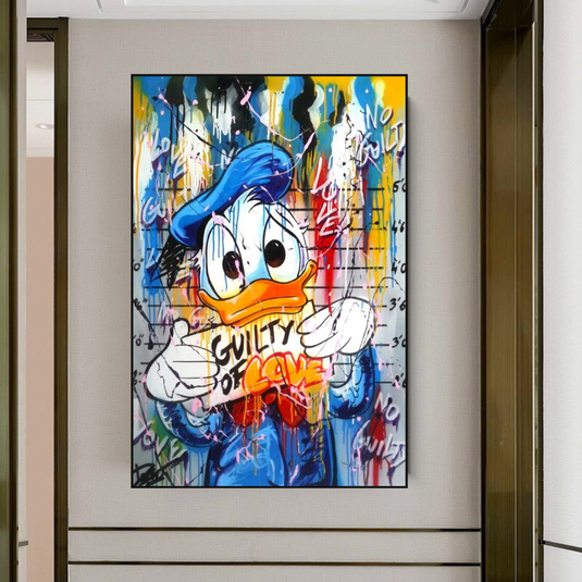 Disney Scrooge McDuck Donald Duck Guilty Dollar Donald Duck Canvas Wall Art Poster-GraffitiWallArt