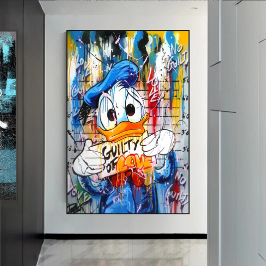 Disney Scrooge McDuck Donald Duck Guilty Dollar Donald Duck Canvas Wall Art Poster-GraffitiWallArt