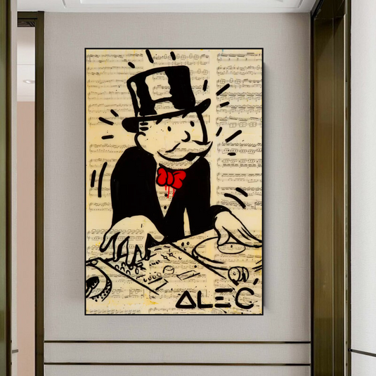 DJ Rocks: Get Your Mr Monopoly Canvas Wall Art-GraffitiWallArt