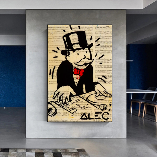 DJ Rocks: Get Your Mr Monopoly Canvas Wall Art-GraffitiWallArt