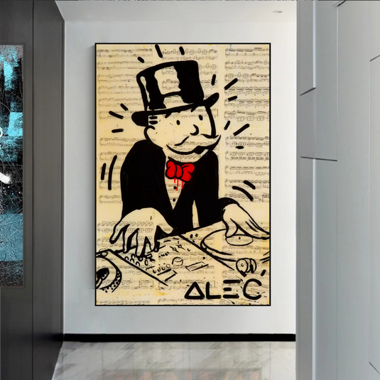 DJ Rocks: Get Your Mr Monopoly Canvas Wall Art-GraffitiWallArt