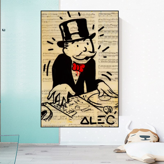 DJ Rocks: Get Your Mr Monopoly Canvas Wall Art-GraffitiWallArt