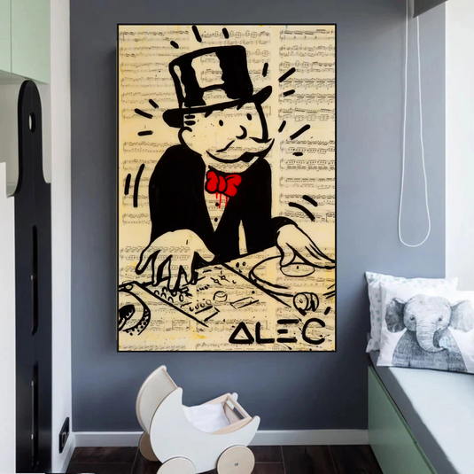 DJ Rocks: Get Your Mr Monopoly Canvas Wall Art-GraffitiWallArt