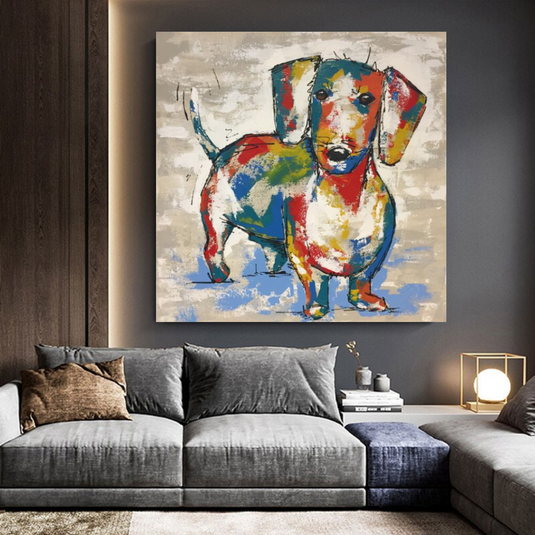 Dog Canvas Wall Art-GraffitiWallArt