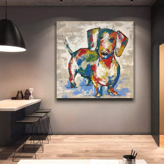 Dog Canvas Wall Art-GraffitiWallArt