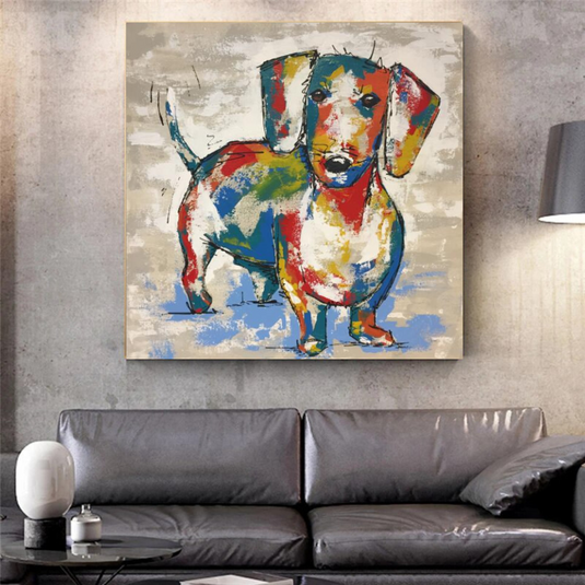 Dog Canvas Wall Art-GraffitiWallArt