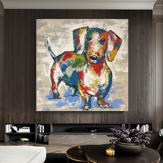 Dog Canvas Wall Art-GraffitiWallArt