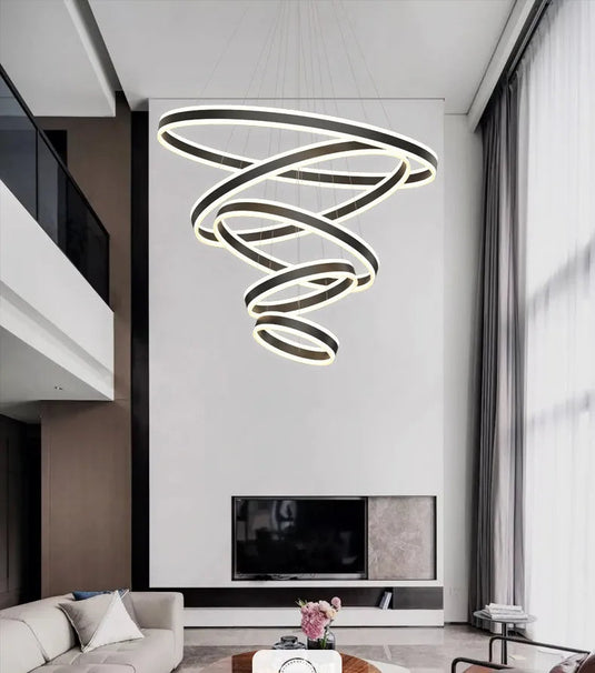 Lustre d'escalier LED Rings : une élégance inégalée