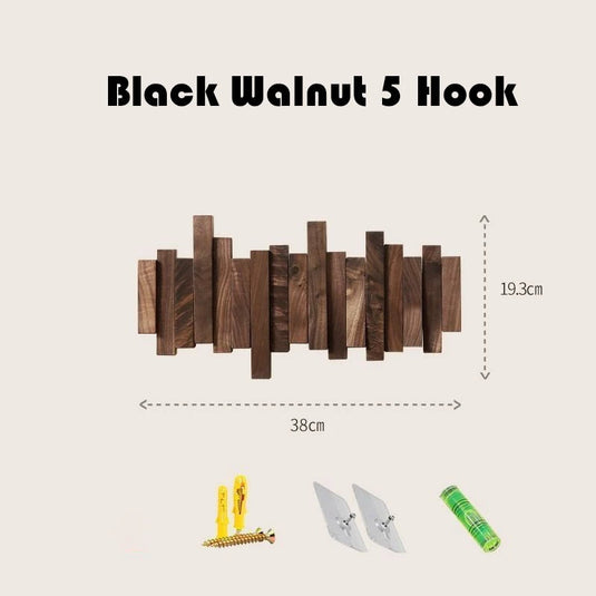 Solid Wood Clothes Hanging Wall Mounted Rack - GraffitiWallArt