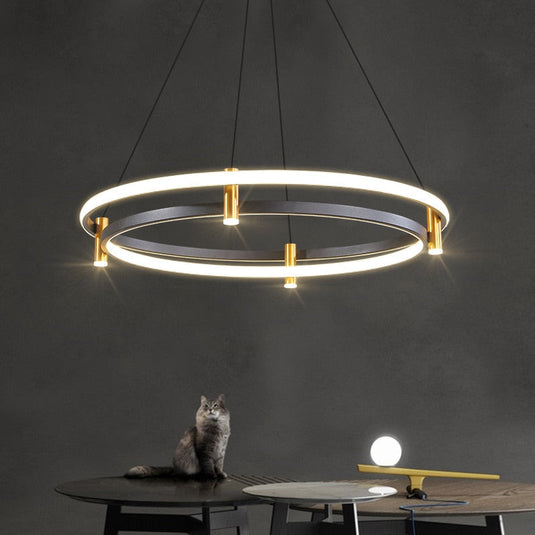 Dual Ring LED Chandelier-GraffitiWallArt