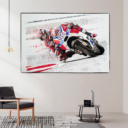 Motorbike Racing Grandprix Canvas Wall Art-GraffitiWallArt