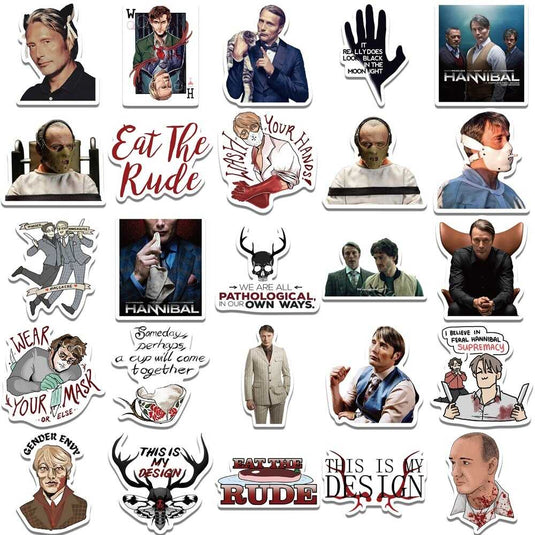 Eat the rude Hannibal Stickers Pack - Darkly Delicious-GraffitiWallArt